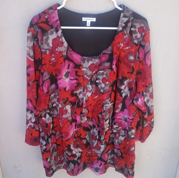Croft & Barrow Floral Ruffle Blouse - Picture 1 of 3